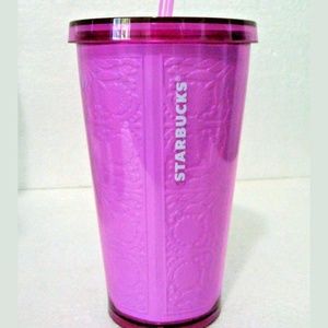 NEW Starbucks embossed blossom pink cold cup 16oz